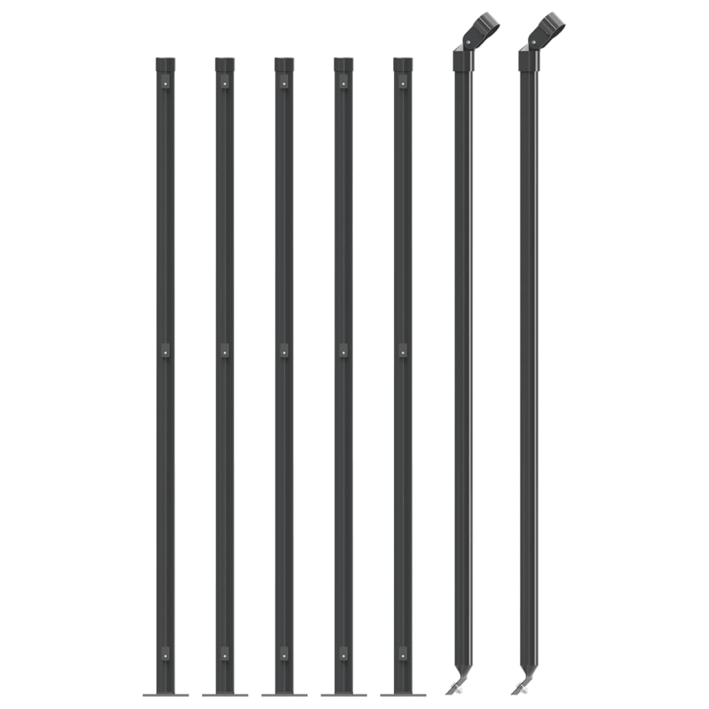 Gard plasă de sârmă cu bordură, antracit, 0,8x10 m - Lando