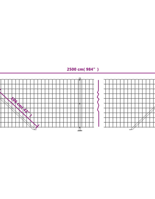 Încărcați imaginea în vizualizatorul Galerie, Gard plasă de sârmă cu bordură, antracit, 1,1x25 m
