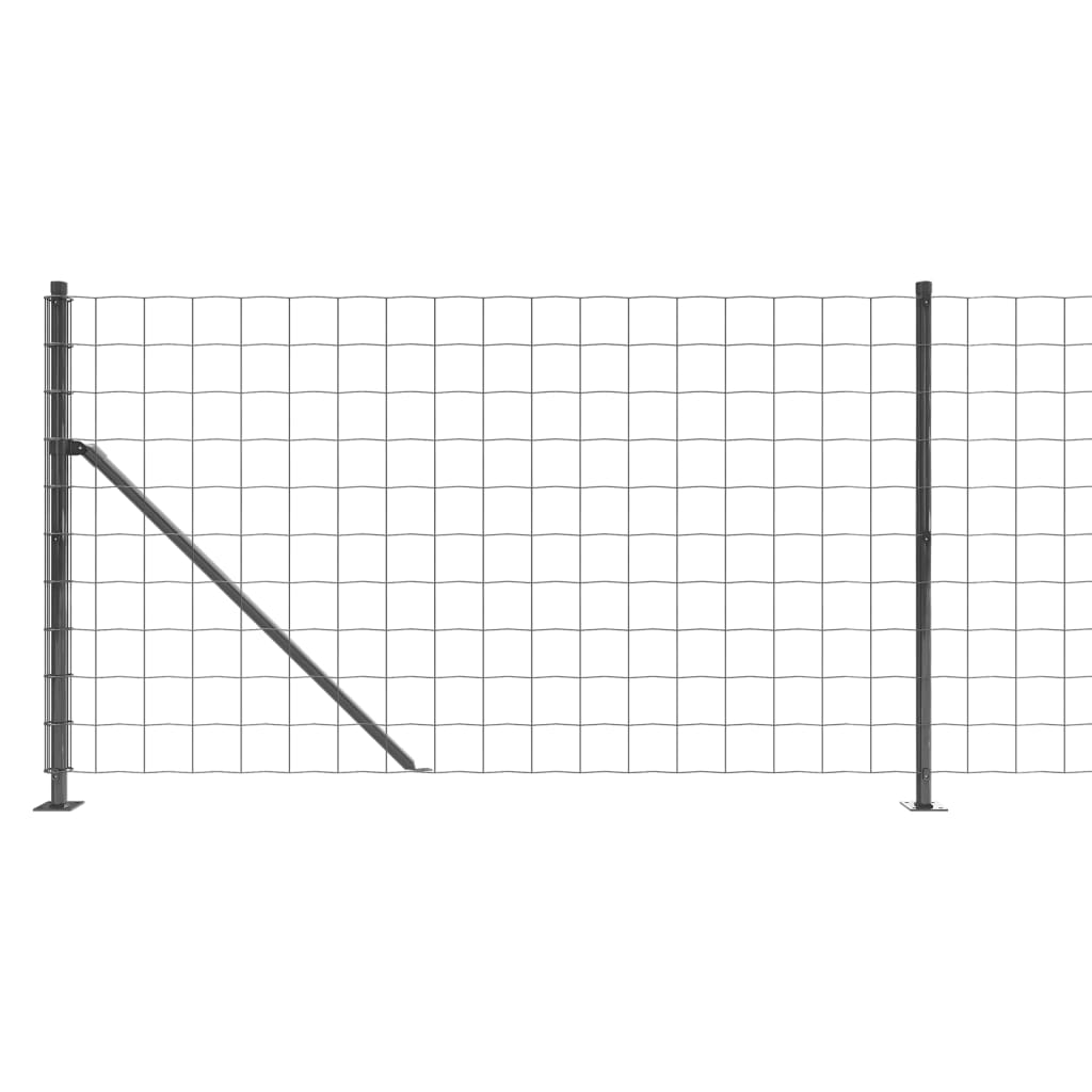 Gard plasă de sârmă cu bordură, antracit, 0,8x10 m