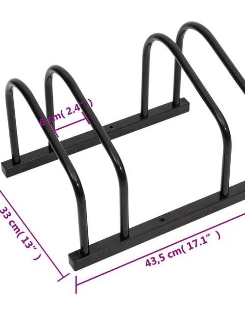 Încărcați imaginea în vizualizatorul Galerie, Suport de biciclete, pentru 2 biciclete, negru, oțel
