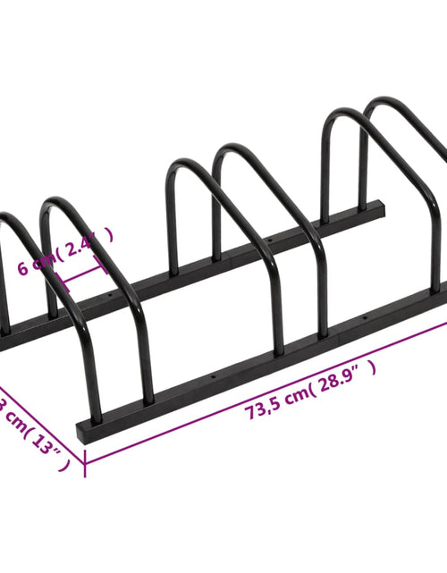Încărcați imaginea în vizualizatorul Galerie, Suport pentru biciclete, pentru 3 biciclete, negru, oțel

