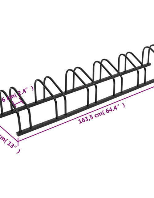 Încărcați imaginea în vizualizatorul Galerie, Suport de biciclete, pentru 6 biciclete, negru, oțel
