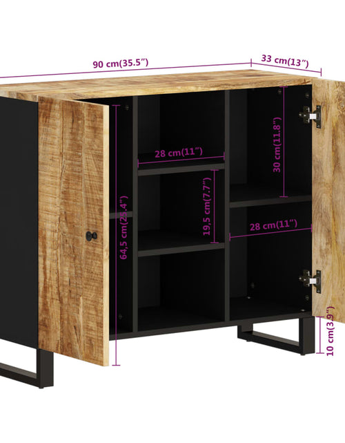Загрузите изображение в средство просмотра галереи, Servantă cu 2 uși, 90x33x75 cm, lemn masiv de mango
