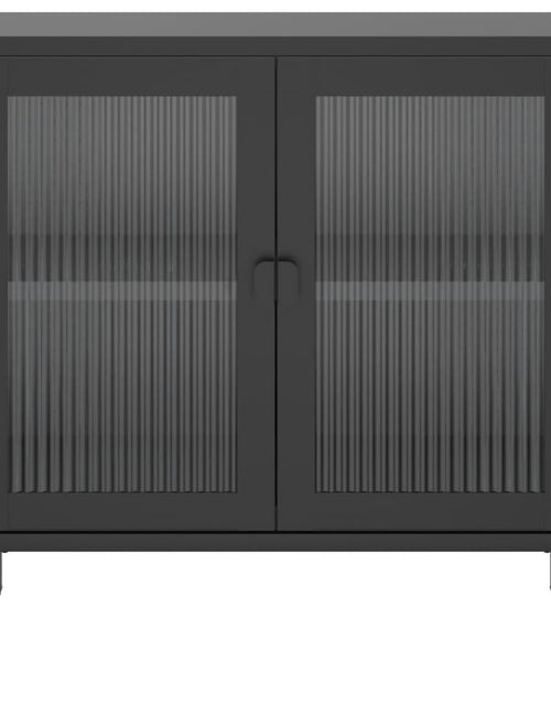 Încărcați imaginea în vizualizatorul Galerie, Servantă, negru, 70x35x70 cm, sticlă și oțel
