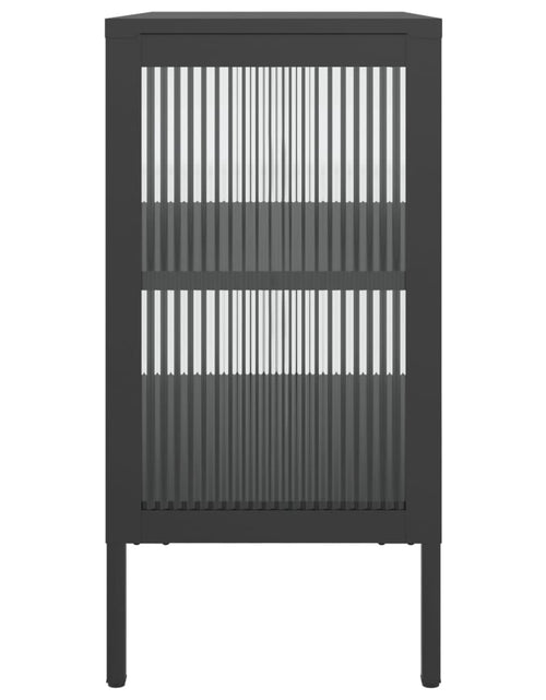 Încărcați imaginea în vizualizatorul Galerie, Servantă, negru, 70x35x70 cm, sticlă și oțel
