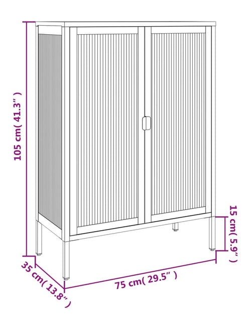Загрузите изображение в средство просмотра галереи, Servantă, negru, 75x35x105 cm, sticlă și oțel
