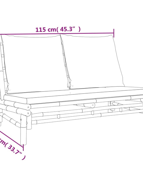 Загрузите изображение в средство просмотра галереи, Set mobilier de grădină, perne gri închis, 3 piese, bambus
