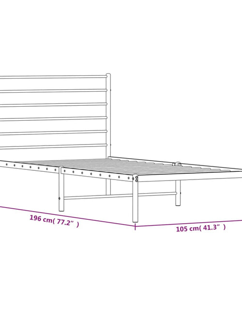 Încărcați imaginea în vizualizatorul Galerie, Cadru de pat metalic cu tăblie, negru, 100x190 cm
