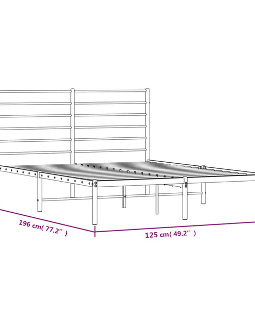 Încărcați imaginea în vizualizatorul Galerie, Cadru de pat metalic cu tăblie, negru, 120x190 cm
