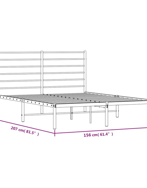 Încărcați imaginea în vizualizatorul Galerie, Cadru de pat metalic cu tăblie, negru, 150x200 cm
