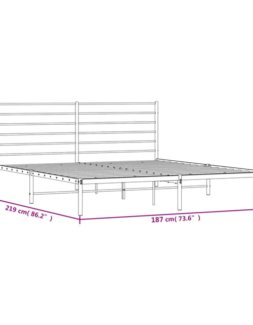 Încărcați imaginea în vizualizatorul Galerie, Cadru de pat metalic cu tăblie, negru, 183x213 cm
