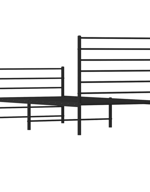 Загрузите изображение в средство просмотра галереи, Cadru pat metalic cu tăblii de cap/picioare, negru, 90x190 cm
