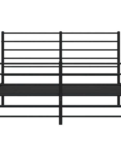 Загрузите изображение в средство просмотра галереи, Cadru pat metalic cu tăblie de cap/picioare, negru, 120x200 cm

