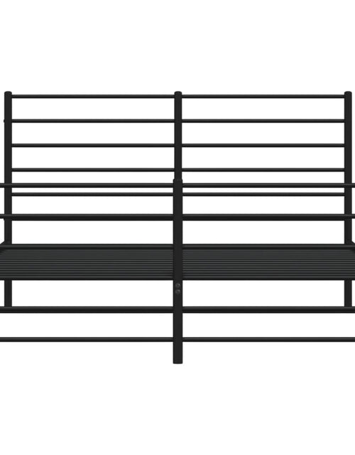 Загрузите изображение в средство просмотра галереи, Cadru pat metalic cu tăblie de cap/picioare, negru, 140x200 cm
