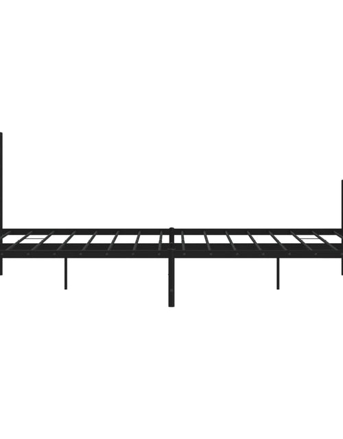 Încărcați imaginea în vizualizatorul Galerie, Cadru pat metalic cu tăblii de cap/picioare, negru, 183x213 cm
