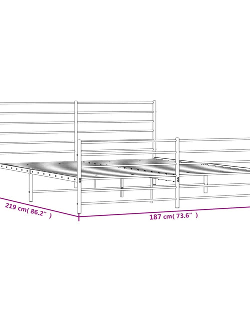 Încărcați imaginea în vizualizatorul Galerie, Cadru pat metalic cu tăblii de cap/picioare, negru, 183x213 cm
