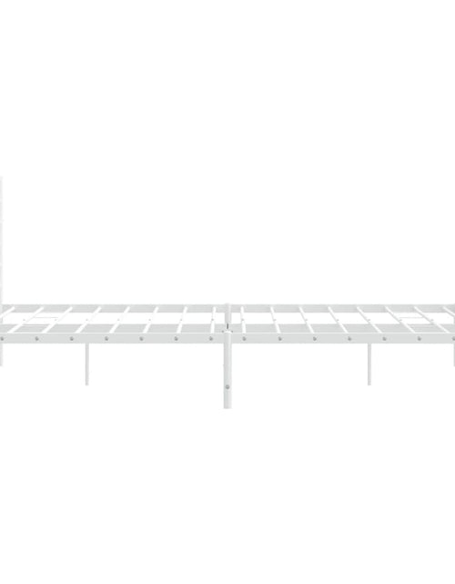Загрузите изображение в средство просмотра галереи, Cadru de pat metalic cu tăblie, alb, 200x200 cm
