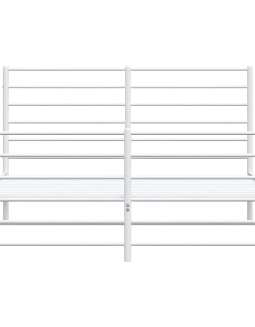 Загрузите изображение в средство просмотра галереи, Cadru de pat metalic cu tăblie, alb, 140x200 cm
