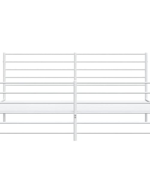 Загрузите изображение в средство просмотра галереи, Cadru de pat metalic cu tăblie, alb, 200x200 cm
