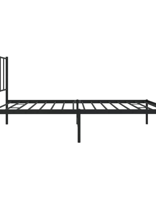 Загрузите изображение в средство просмотра галереи, Cadru de pat metalic cu tăblie, negru, 100x190 cm
