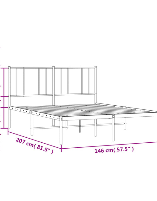 Încărcați imaginea în vizualizatorul Galerie, Cadru de pat metalic cu tăblie, negru, 140x200 cm
