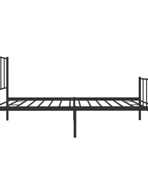 Încărcați imaginea în vizualizatorul Galerie, Cadru pat metalic cu tăblii de cap/picioare, negru, 107x203 cm
