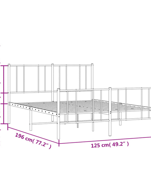 Încărcați imaginea în vizualizatorul Galerie, Cadru pat metalic cu tăblie de cap/picioare, negru, 120x190 cm
