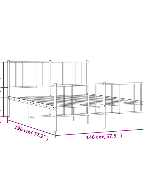 Încărcați imaginea în vizualizatorul Galerie, Cadru pat metalic cu tăblie de cap/picioare, negru, 140x190 cm
