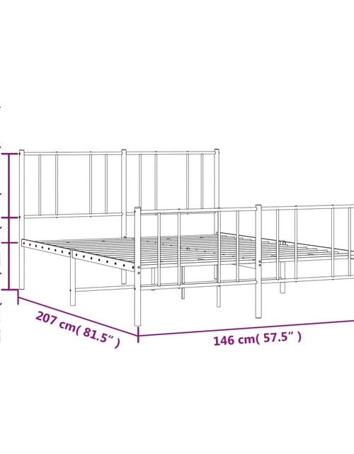 Încărcați imaginea în vizualizatorul Galerie, Cadru pat metalic cu tăblie de cap/picioare, negru, 140x200 cm
