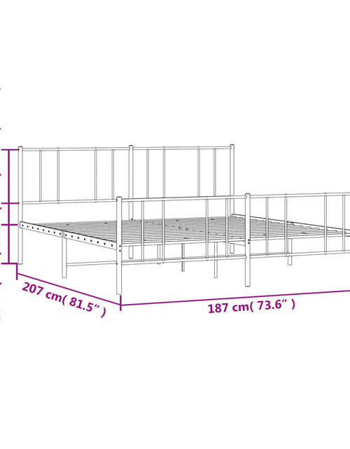 Încărcați imaginea în vizualizatorul Galerie, Cadru pat metalic cu tăblie de cap/picioare, negru, 180x200 cm
