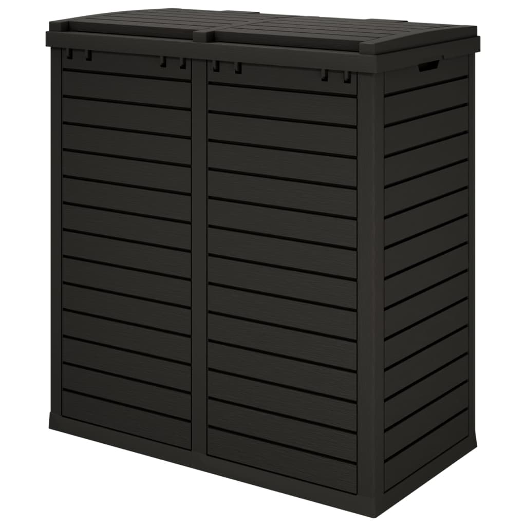 Coș de gunoi de exterior, negru, 78x41x86 cm, polipropilenă