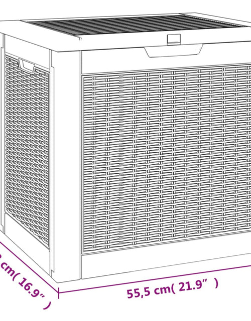 Загрузите изображение в средство просмотра галереи, Ladă depozitare de grădină, negru, 55,5x43x53 cm, polipropilenă
