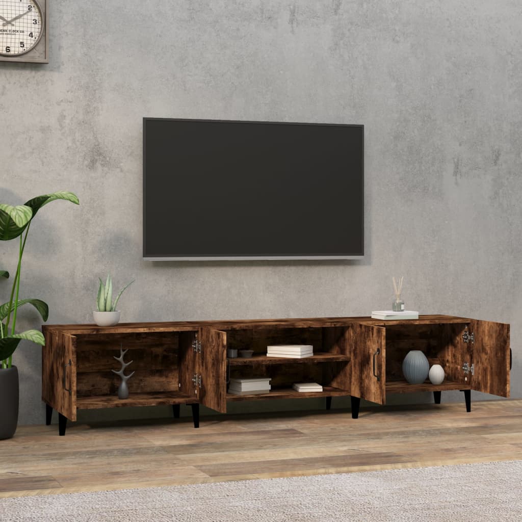 Comodă TV, stejar fumuriu, 180x31,5x40 cm, lemn prelucrat
