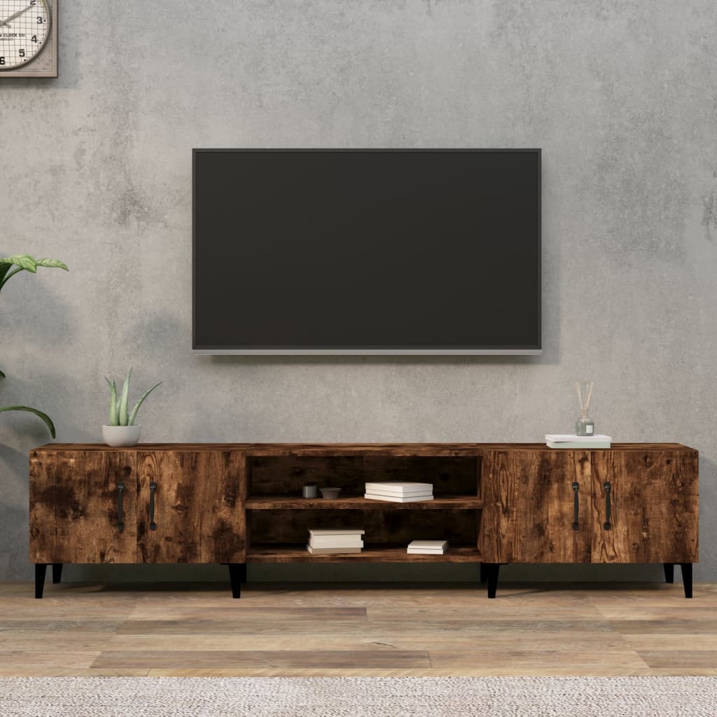 Comodă TV, stejar fumuriu, 180x31,5x40 cm, lemn prelucrat