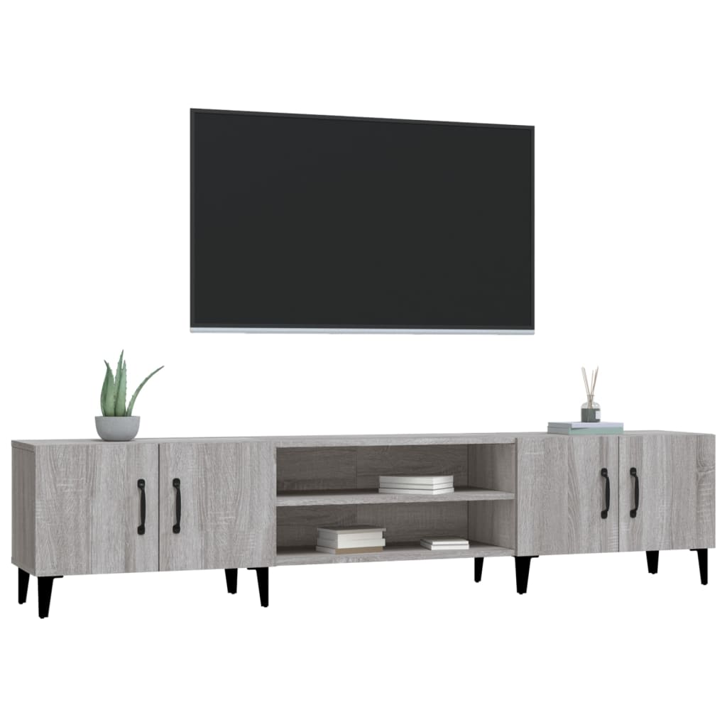 Comodă TV, gri sonoma, 180x31,5x40 cm, lemn prelucrat