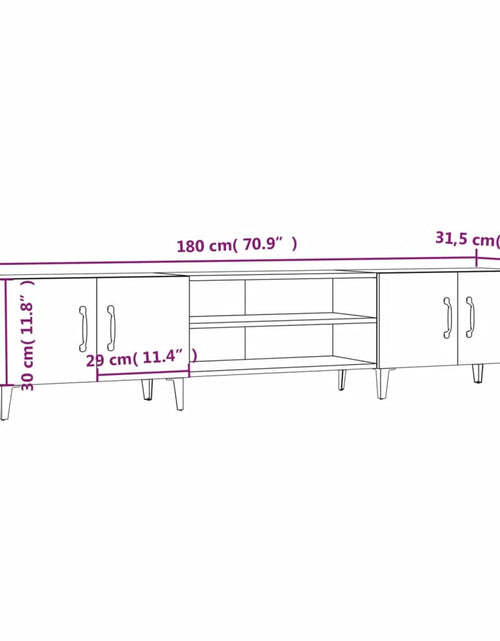 Încărcați imaginea în vizualizatorul Galerie, Comodă TV, stejar maro, 180x31,5x40 cm, lemn prelucrat
