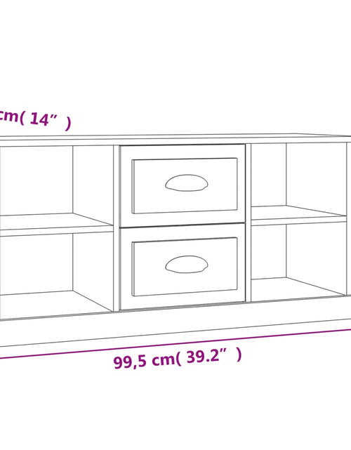 Încărcați imaginea în vizualizatorul Galerie, Comodă TV, stejar sonoma, 99,5x35,5x48 cm, lemn prelucrat
