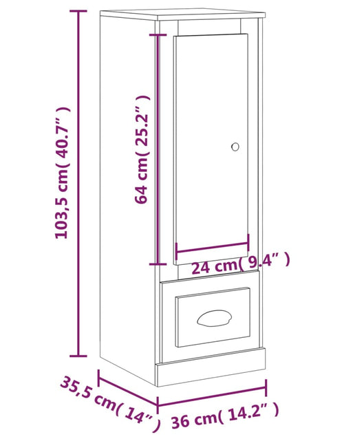 Загрузите изображение в средство просмотра галереи, Dulap înalt, stejar maro, 36x35,5x103,5 cm, lemn compozit
