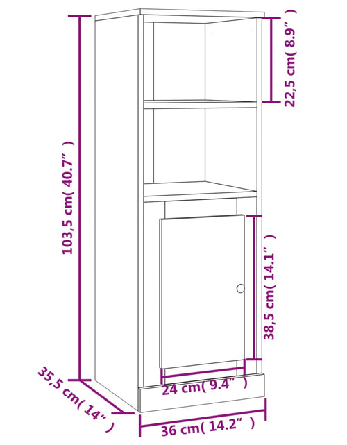 Загрузите изображение в средство просмотра галереи, Dulap înalt, alb, 36x35,5x103,5 cm, lemn compozit
