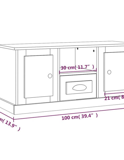 Încărcați imaginea în vizualizatorul Galerie, Comodă TV, stejar maro, 100x35,5x45 cm, lemn prelucrat
