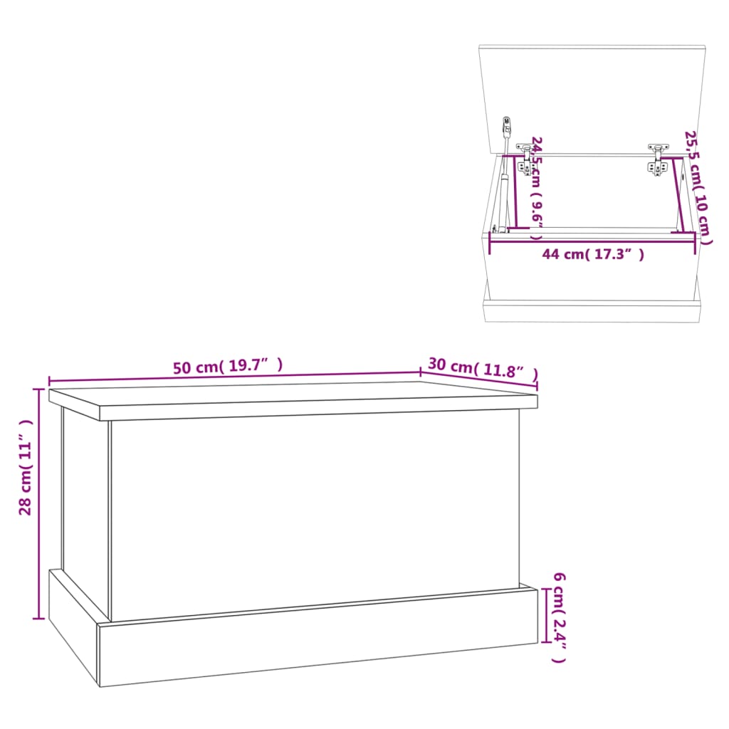 Raft de depozitare, alb, 50x30x28 cm, lemn prelucrat - Lando