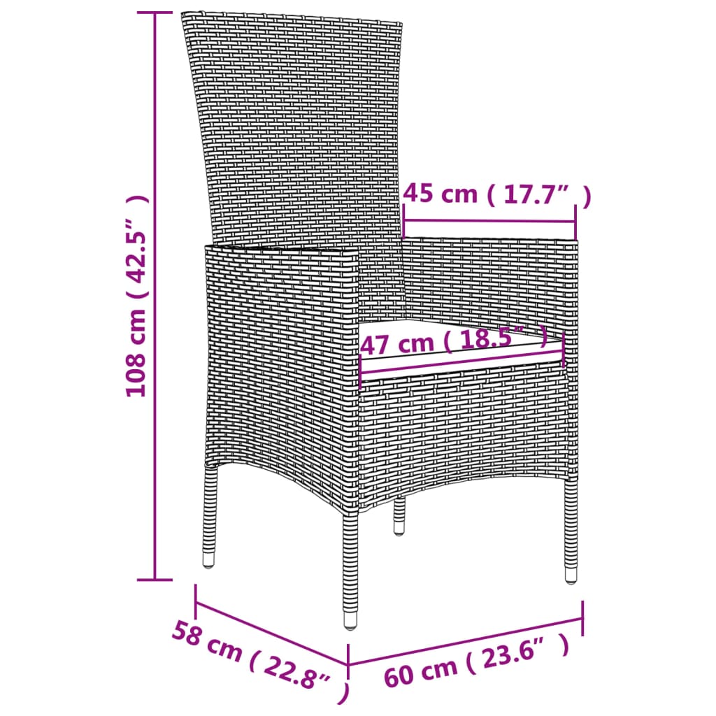 Set mobilier de grădină cu perne, 3 piese, bej, poliratan