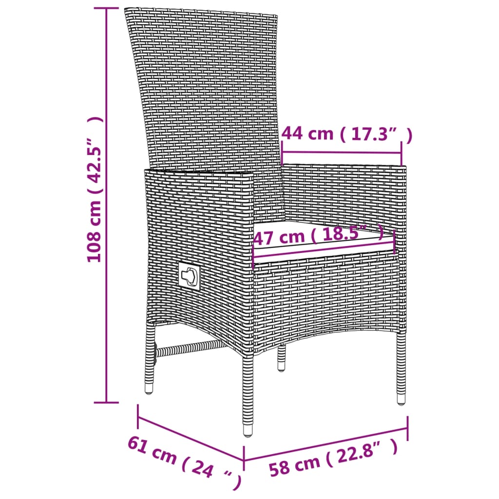 Set mobilier de grădină cu perne, 3 piese, bej, poliratan