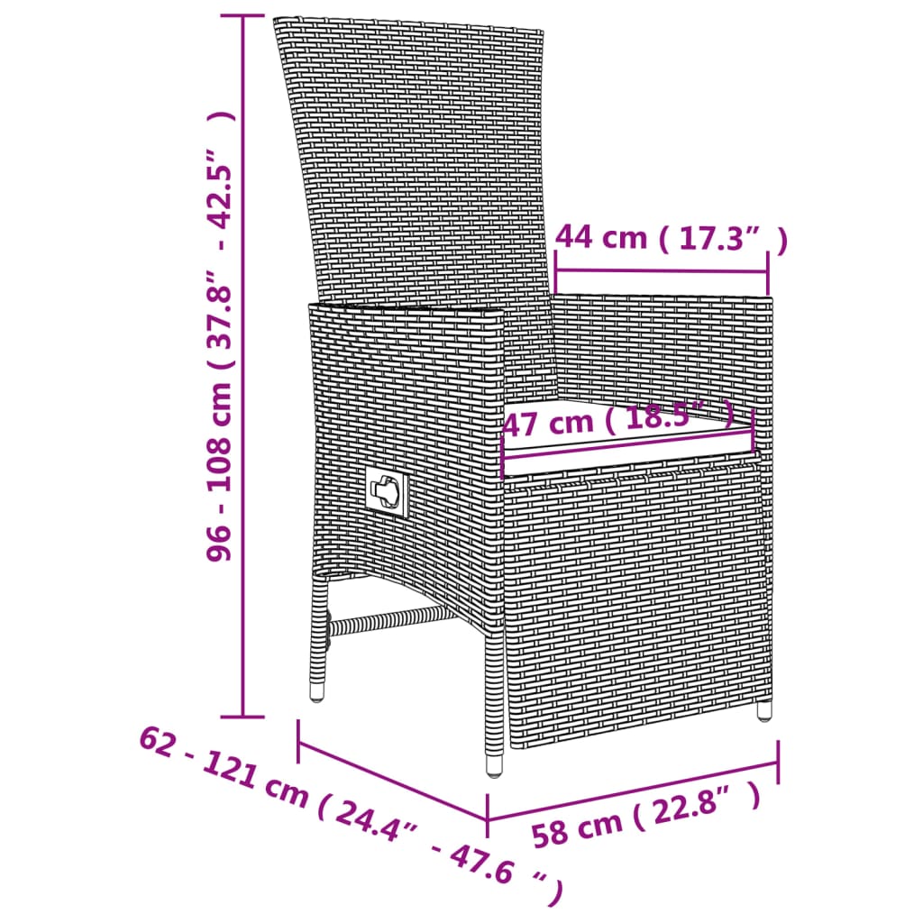 Set mobilier de grădină cu perne, 3 piese, bej, poliratan