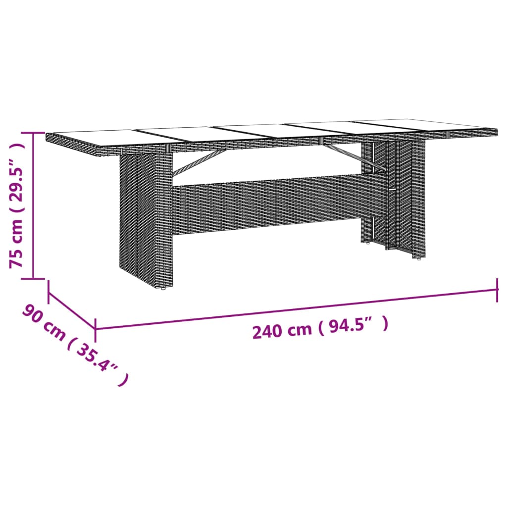 Set mobilier de grădină cu perne, 11 piese, bej, poliratan