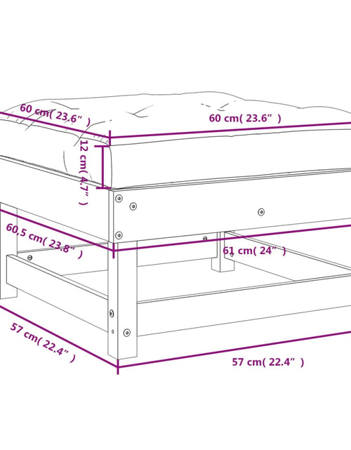 Încărcați imaginea în vizualizatorul Galerie, Taburete de grădină cu perne, 2 buc., lemn de pin tratat
