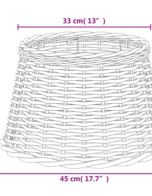 Загрузите изображение в средство просмотра галереи, Abajur de veioză, maro, Ø45x28 cm, răchită
