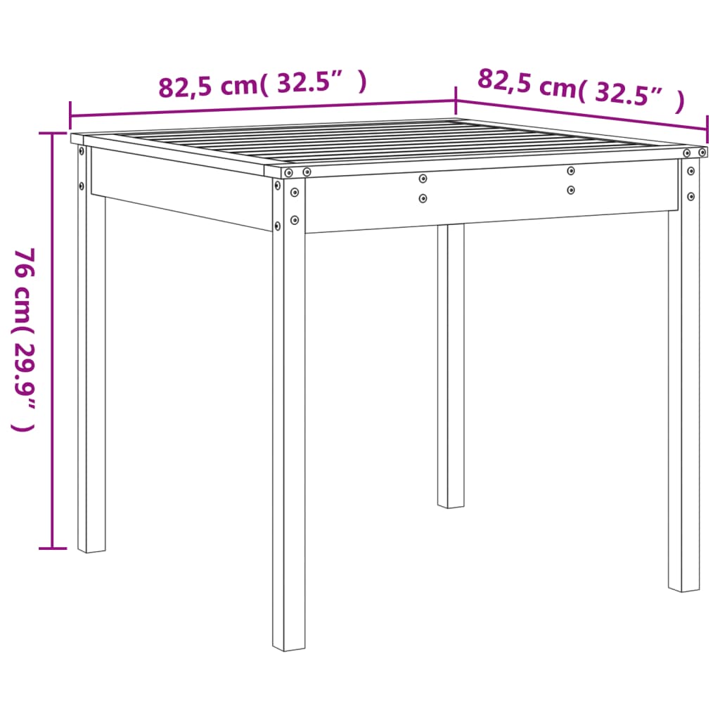 Set de masă pentru grădină, 5 piese, maro miere, lemn masiv pin