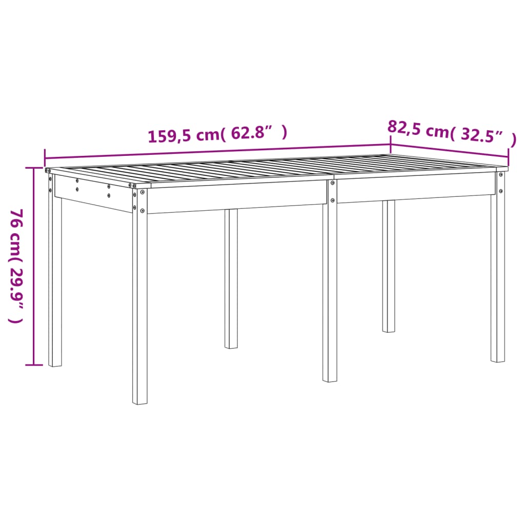 Set mobilier pentru grădină, 13 piese, lemn masiv douglas