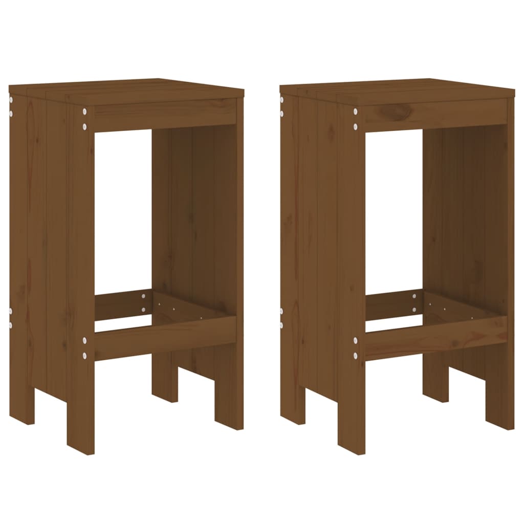 Set mobilier de bar, 3 piese, maro miere, lemn masiv de pin